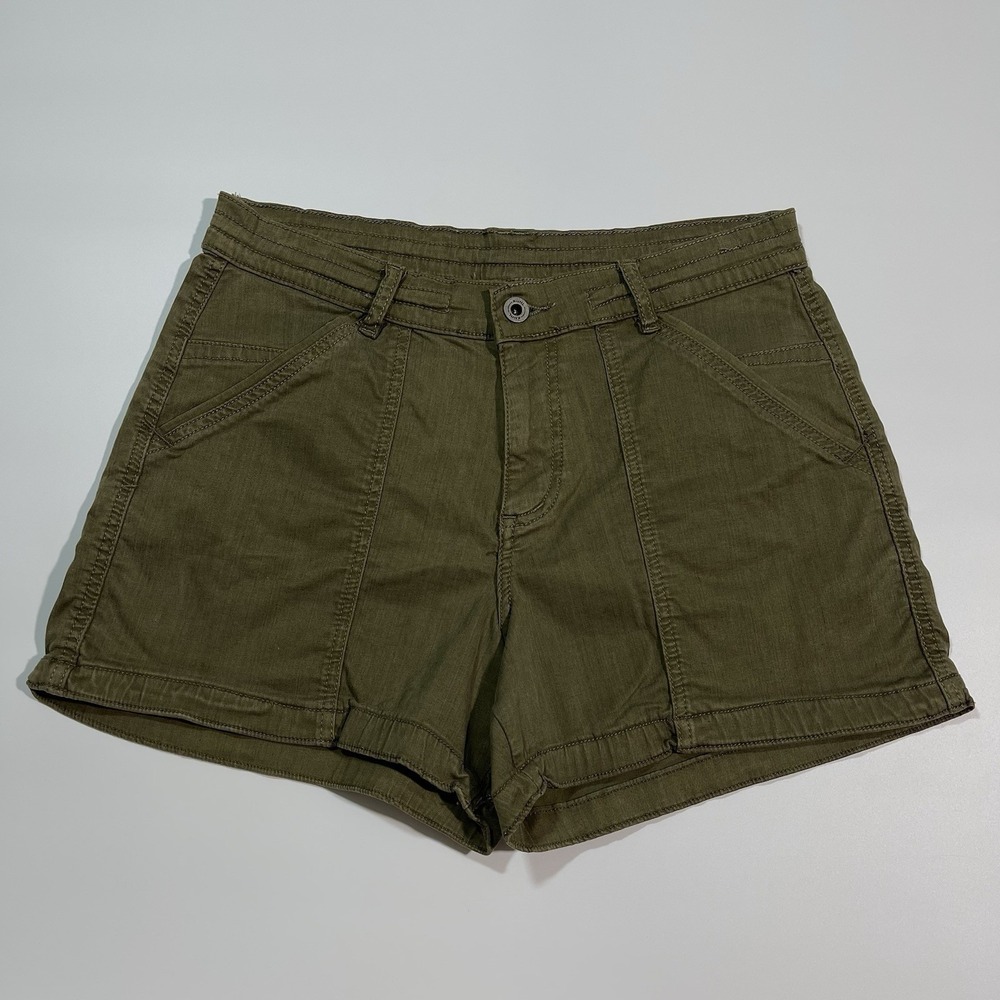 Kuhl Green Khaki Cargo Shorts Womens Size 8 Stretch Outdoors Hiking
